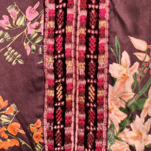 Women’s Johnny Was Workshop Paris Effortless Tunic Top Silk Velvet Blouse L - Picture 4 of 6